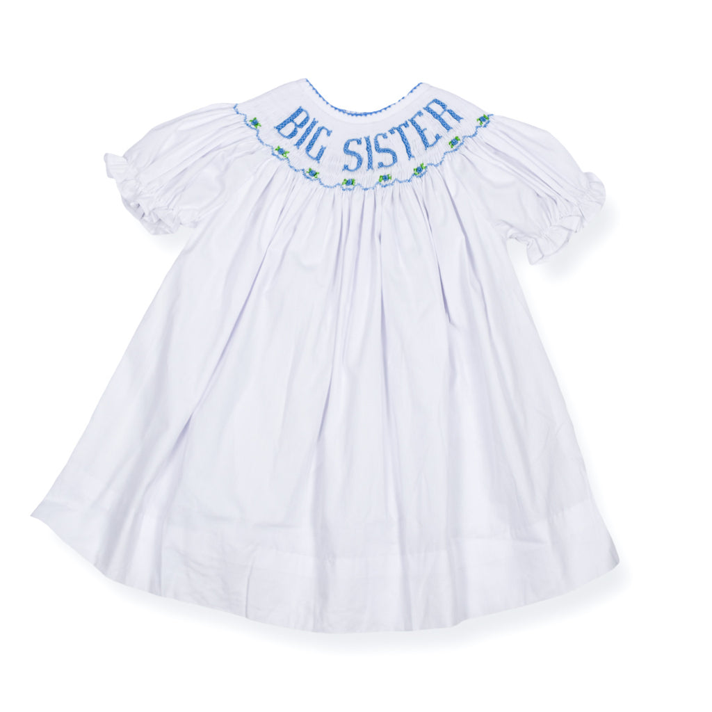 big sister dress Big Sister Blue Smocked Dress