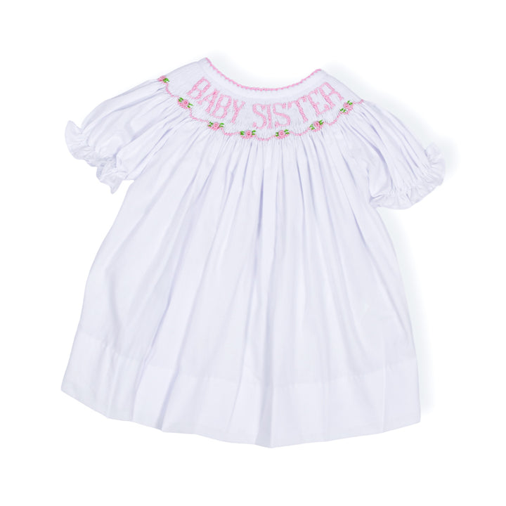 Baby Sister Pink Smocked Dress