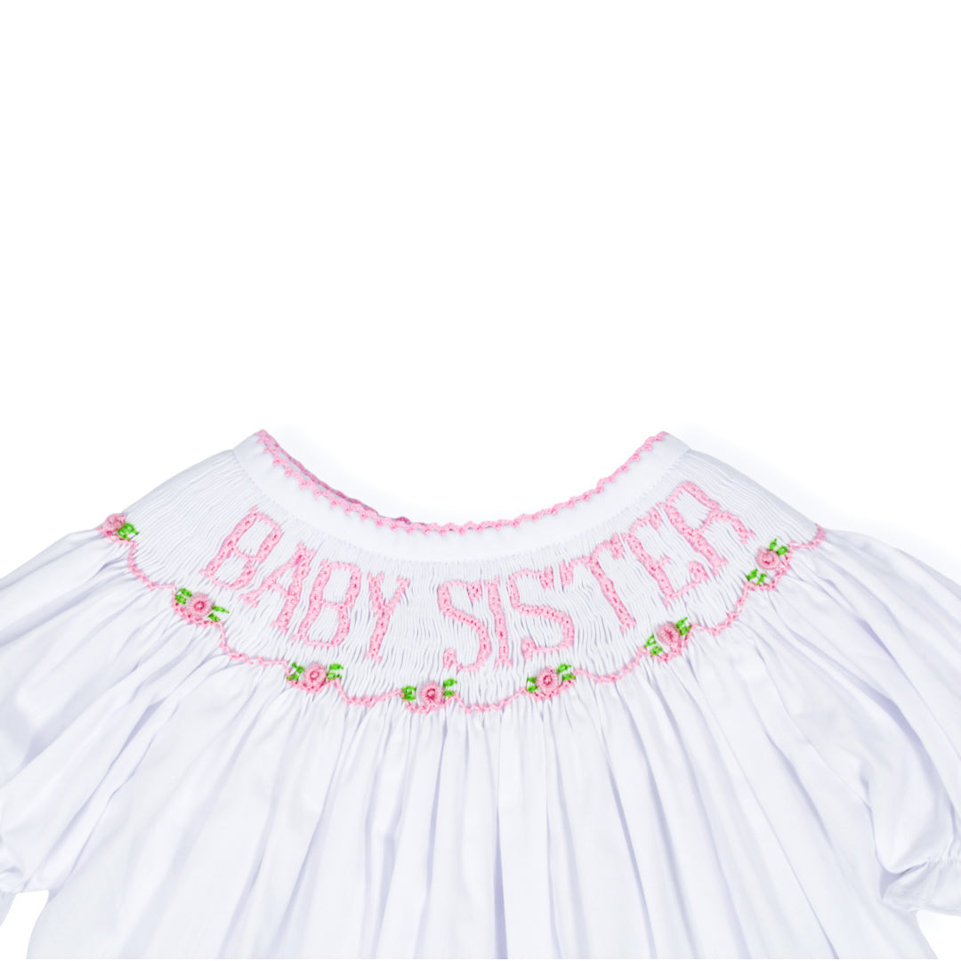 Baby Sister Pink Smocked Dress