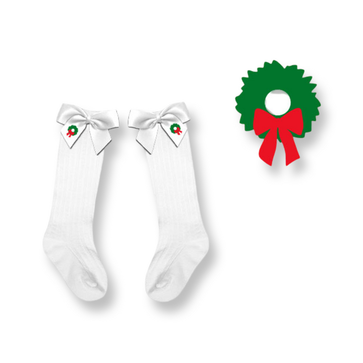PRE-ORDER Girls Christmas Wreath Socks