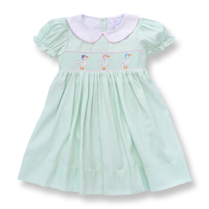 Lady Geese Green Smocked Dress