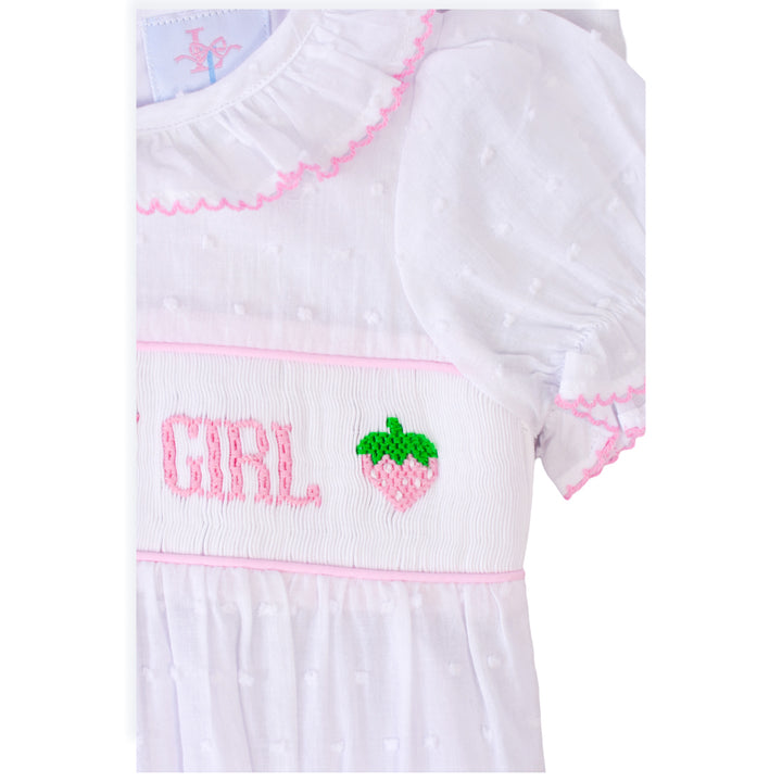 Birthday Girl Smocked Strawberry Bubble