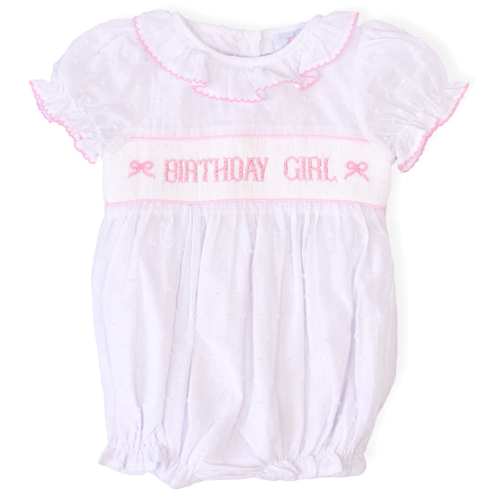 PRE-ORDER Birthday Girl Smocked Bow Bubble