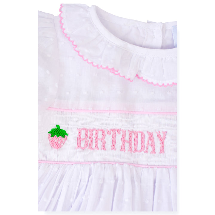 Birthday Girl Smocked Strawberry Dress