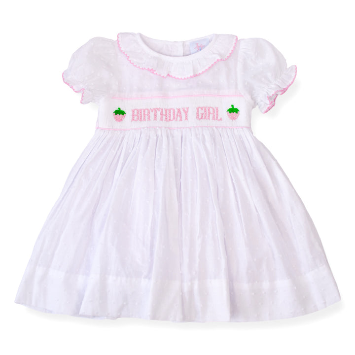 Birthday Girl Smocked Strawberry Dress