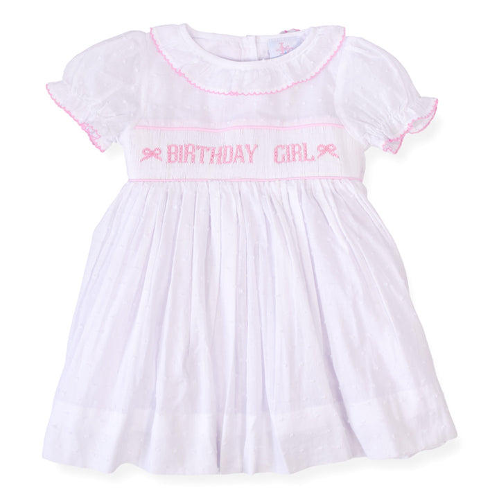 Birthday Girl Smocked Bow Dress