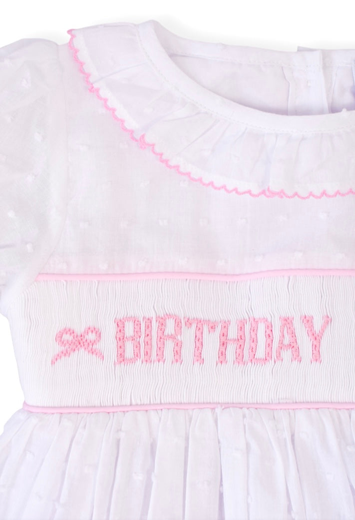 Birthday Girl Smocked Bow Dress