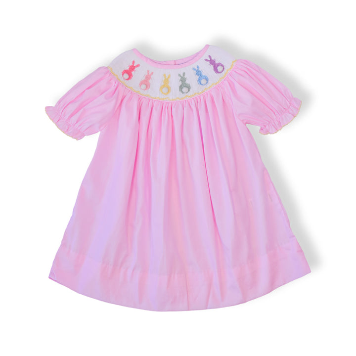 PRE-ORDER Natalia Colorful Easter Bunny Smocked Dress