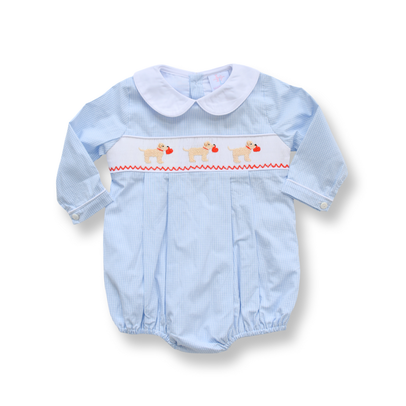 Puppy Love Smocked Boy Bubble