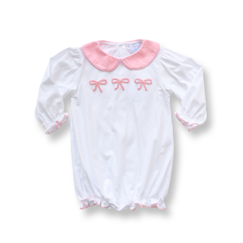 Bella Bow French Knot Smocked Bubble