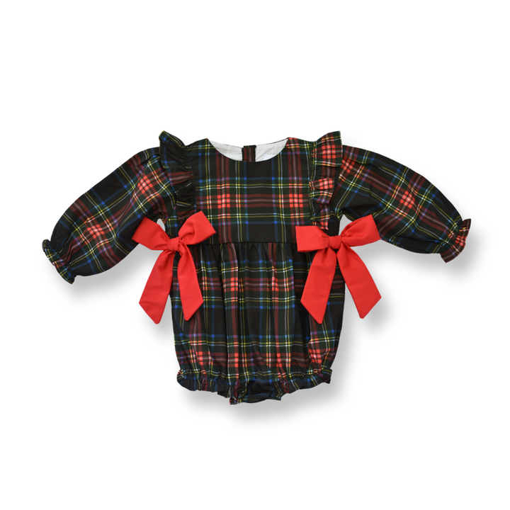 PRE-ORDER Fiona Christmas Tartan Smocked Bubble