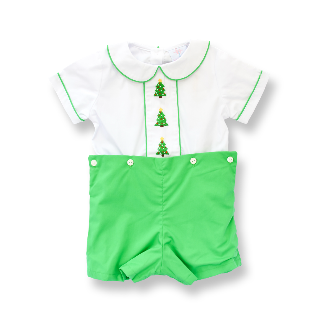 Pink Christmas Tree Smocked Dress – Lillie & Lilah