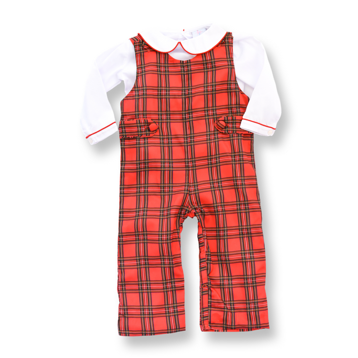 PRE-ORDER Boys Red Plaid Longall with Shirt