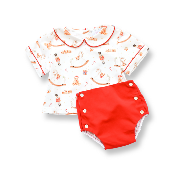 PRE-ORDER Boys Vintage Christmas Toy Diaper Set