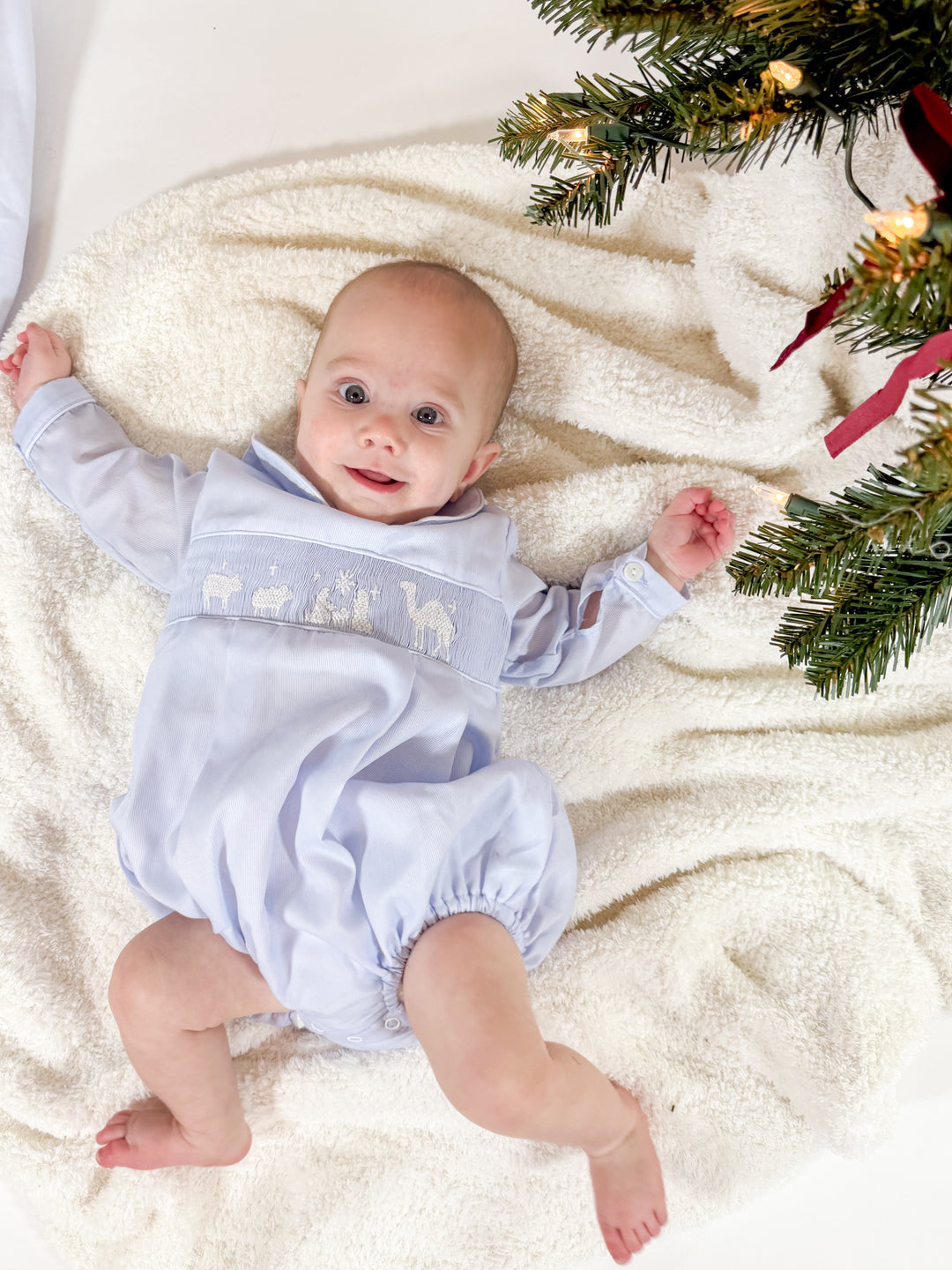 Nativity Smocked Boys Bubble