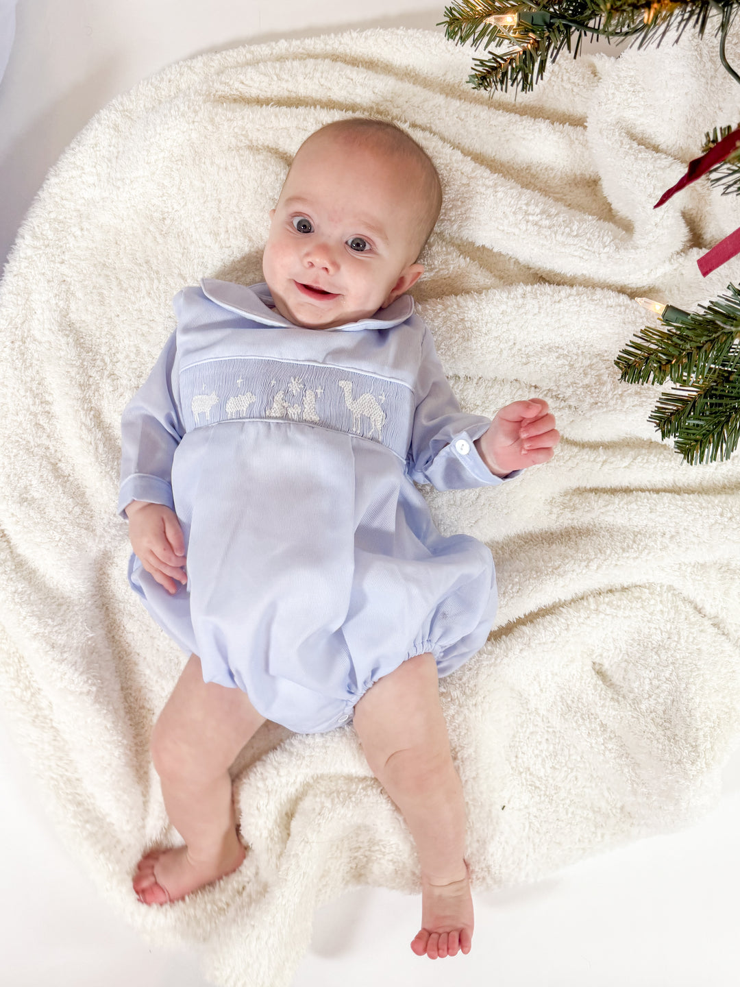 Nativity Smocked Boys Bubble