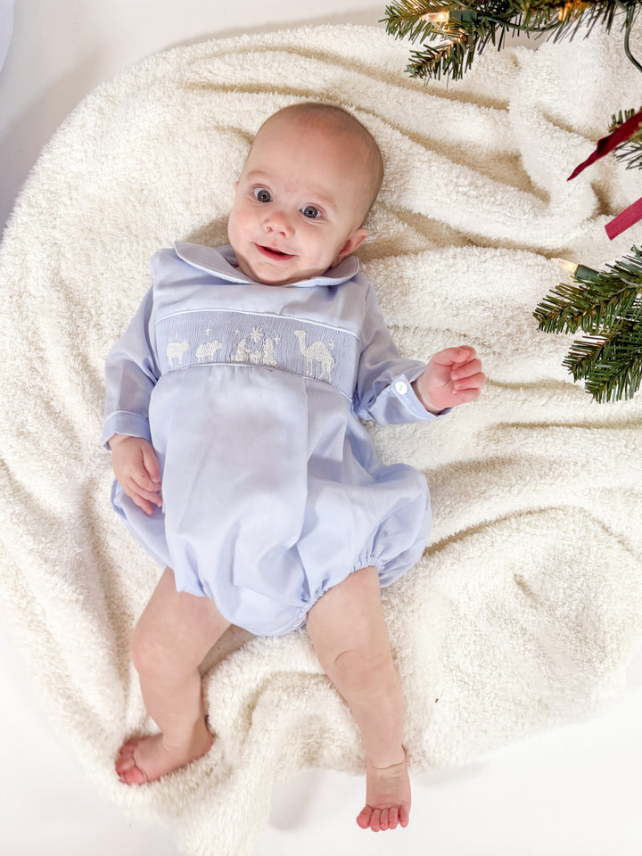 Nativity Smocked Boys Bubble