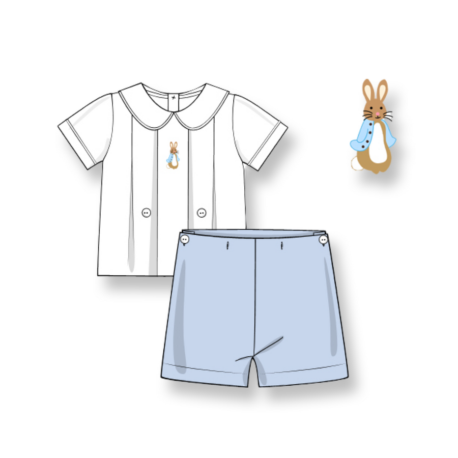 Peter Rabbit Button On Short Set – Lillie & Lilah