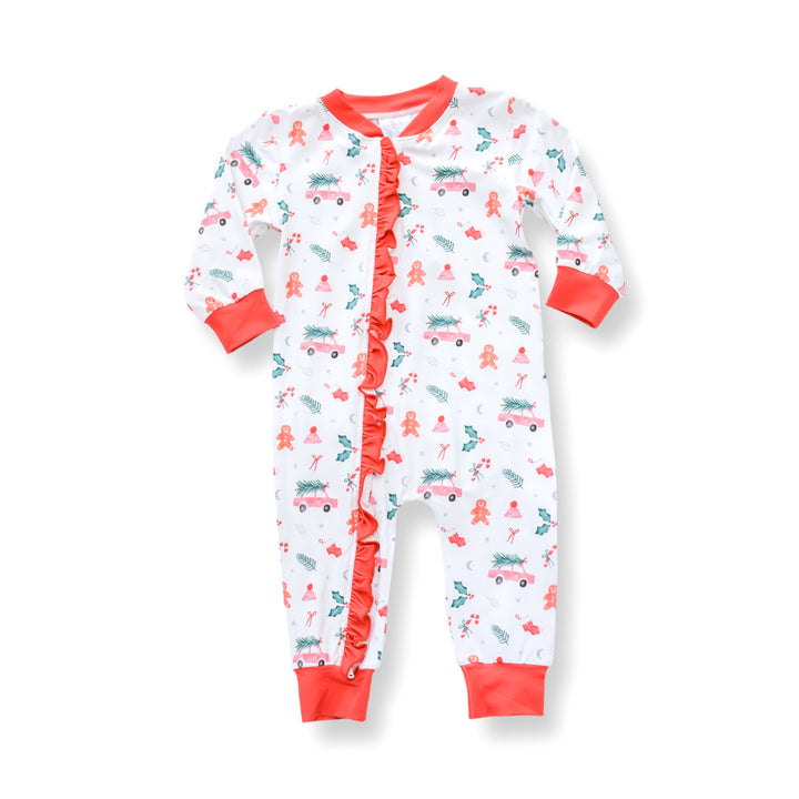 Girls Christmas Car Footie