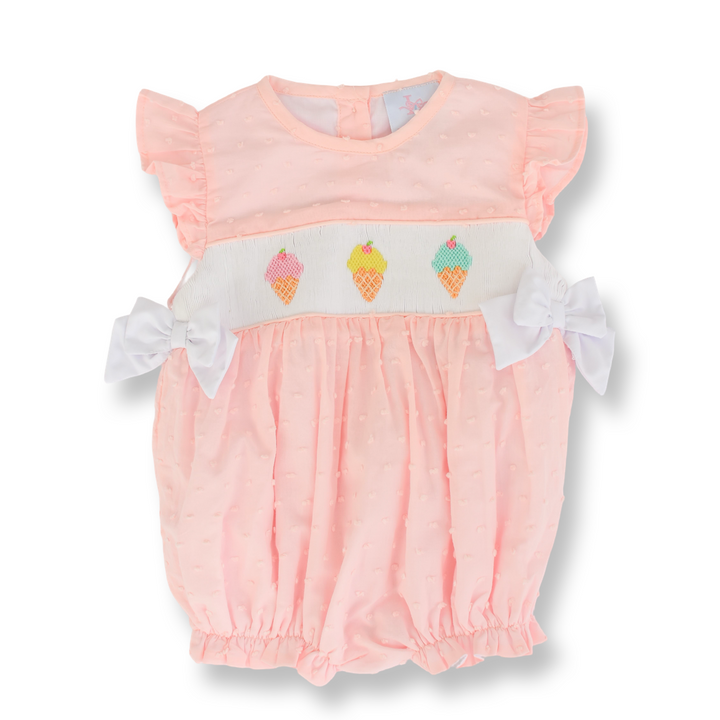 Peach Ice Cream Smocked Bubble
