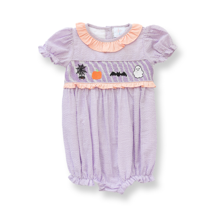 Purple Smocked Halloween Bubble