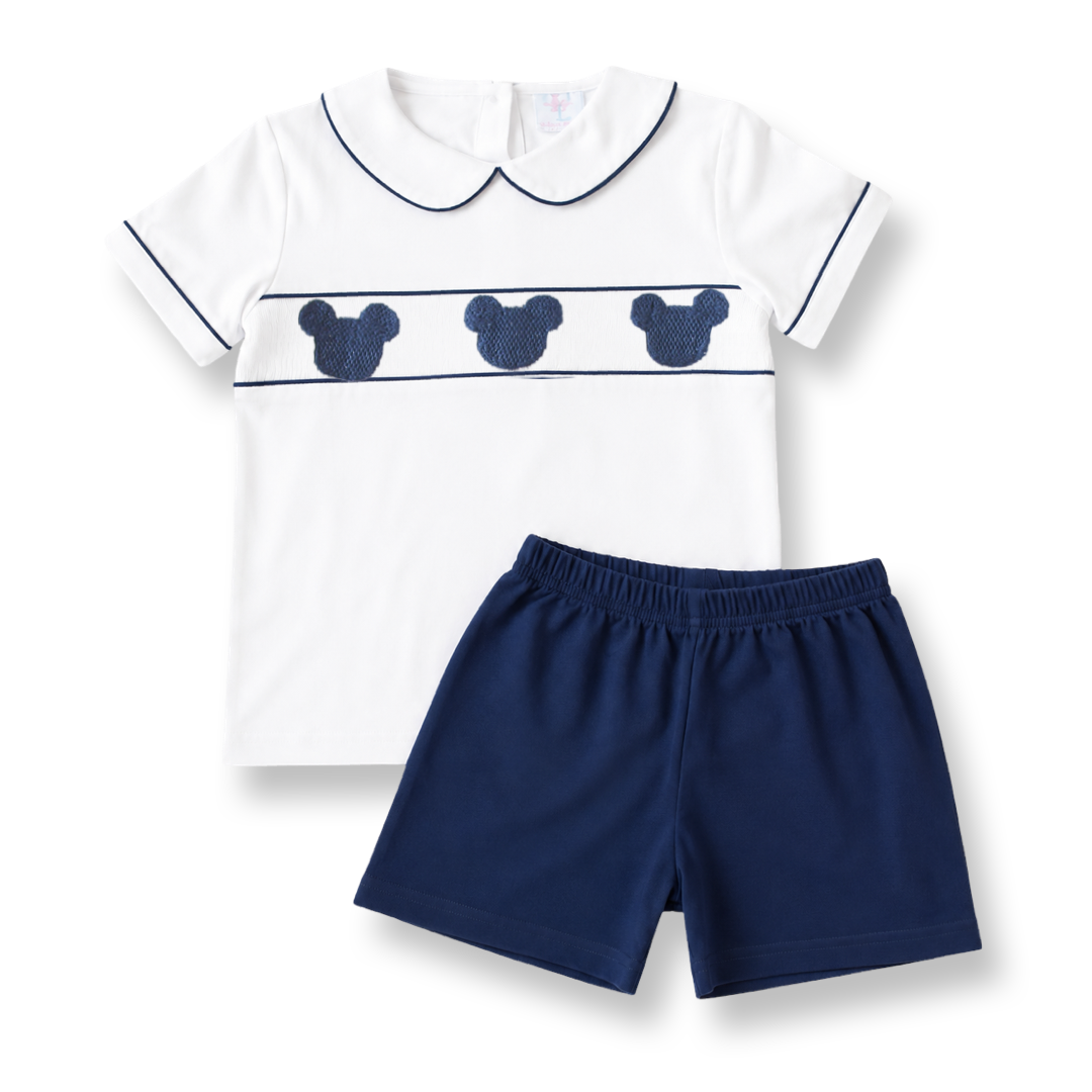 Mouse Ears Short Set in Navy