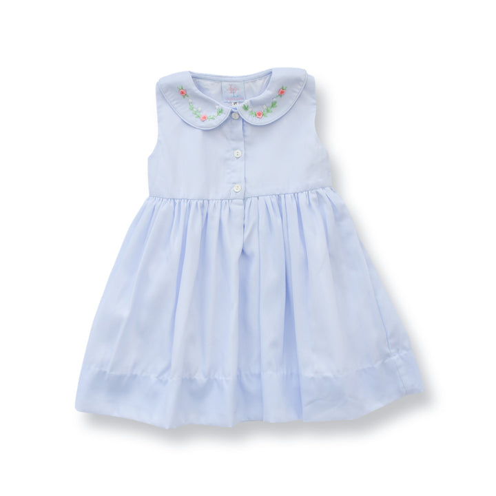 Roses Sleeveless Smocked Dress in Blue