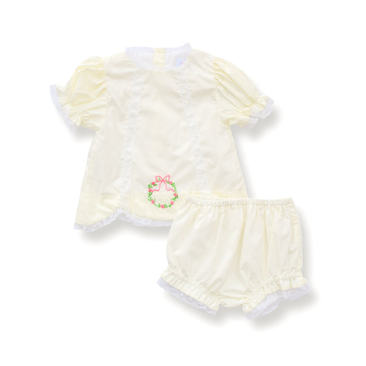 Abigail Smocked Diaper Set in Yellow