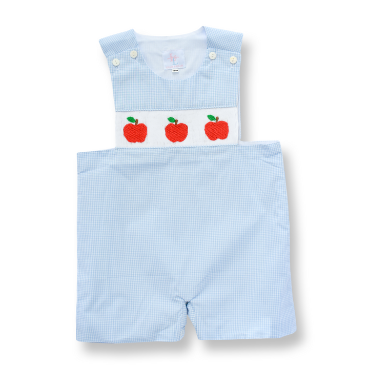 Smocked Apple Gingham Shortall