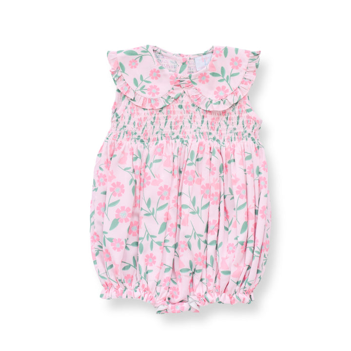 Floral Bunny Smocked Bubble