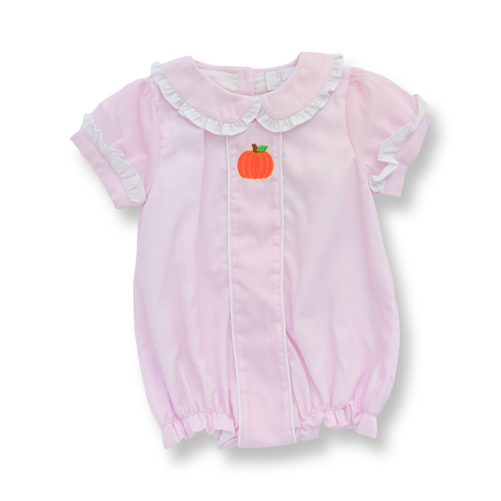 Pink Pumpkin Bubble with Ruffle Collar