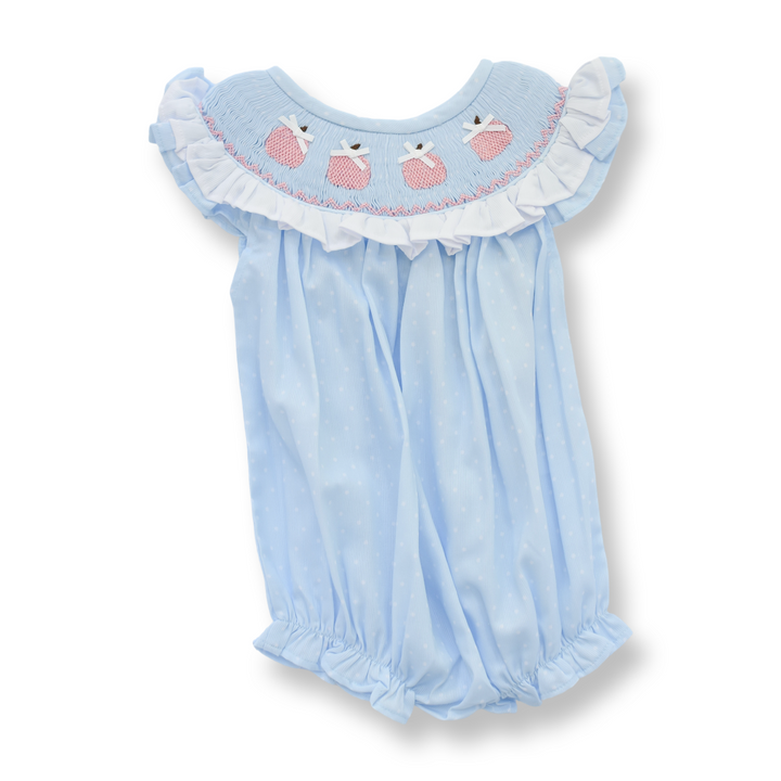 Penelope Pink Pumpkin Smocked Bubble