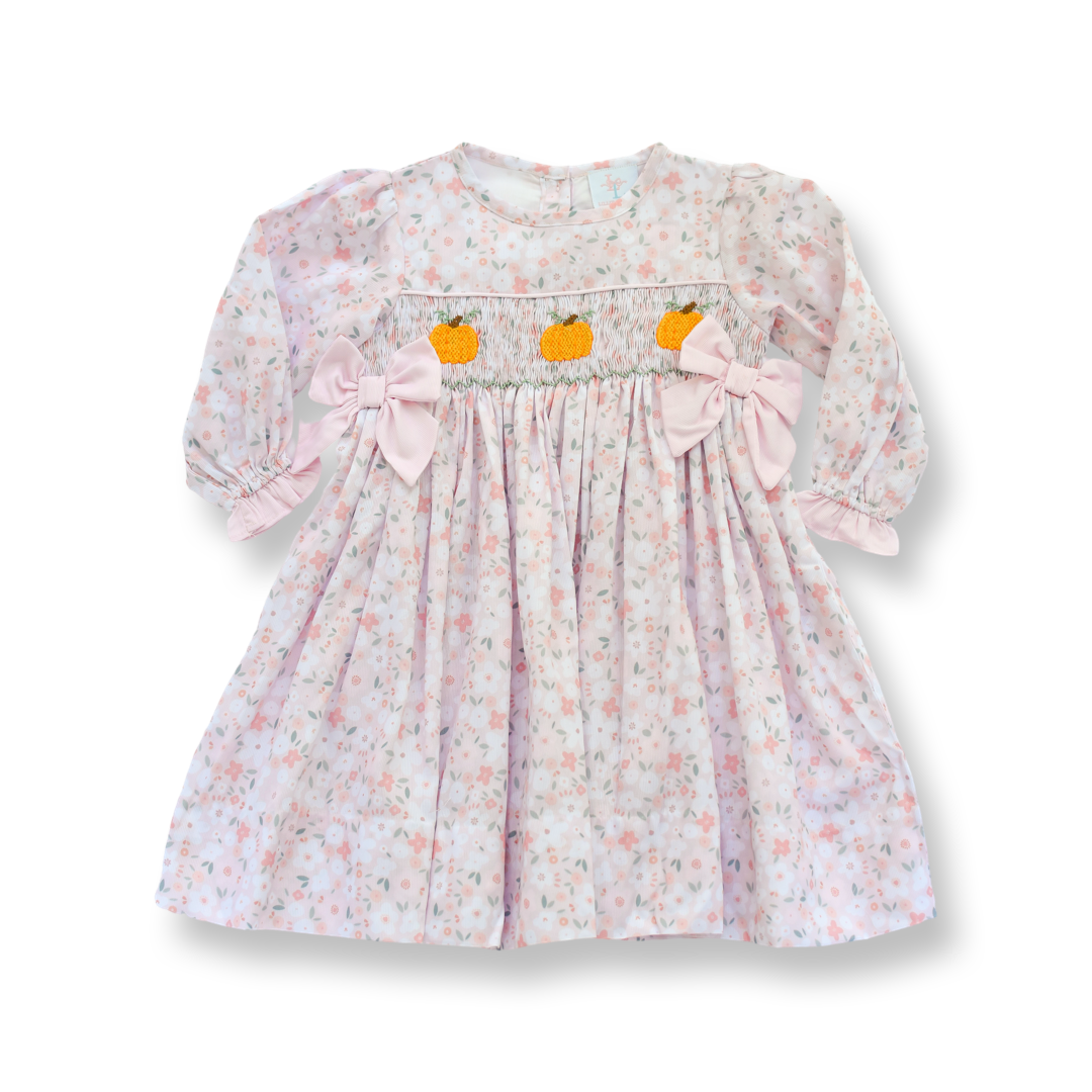 Floral Pumpkin Smocked Dress Floral Pumpkin Smocked Dress