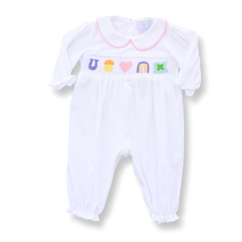 Pot of Gold Girls Smocked Romper