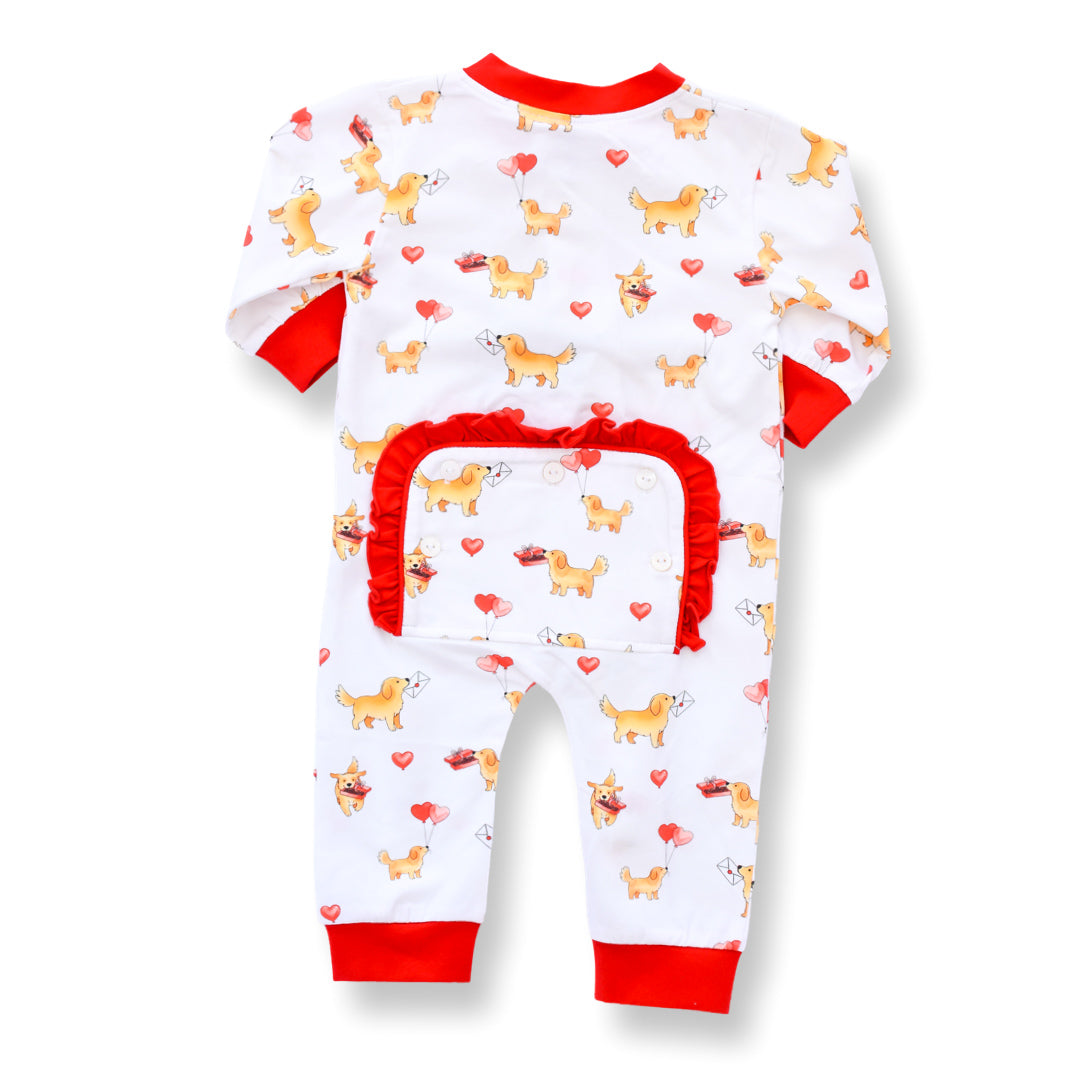 Girls Puppy Kisses Footie