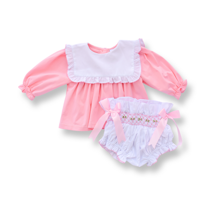 Rosebud Smocked Diaper Set