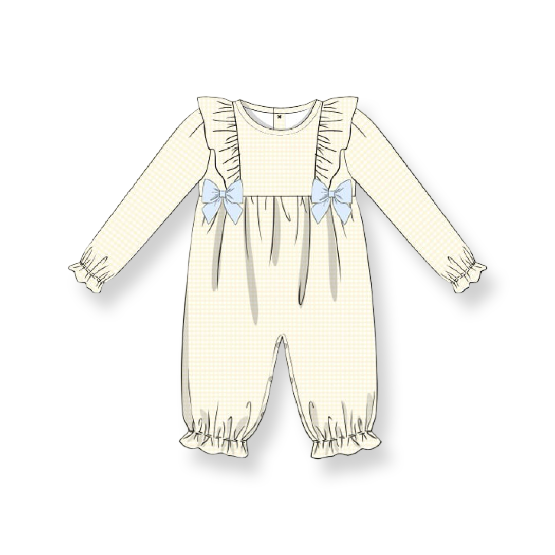 Yellow Gingham Romper