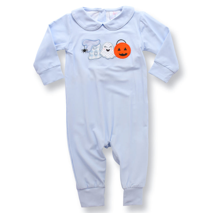 Blue “BOO” Halloween Appliqué Romper