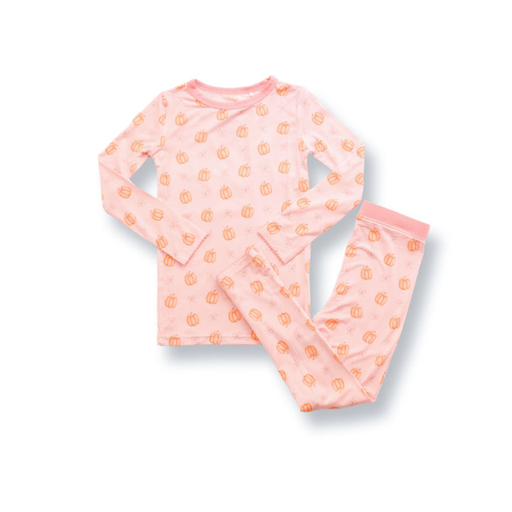 Pink Pumpkin & Bow Bamboo Two Piece Set