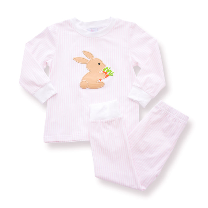 Bunny and Carrots Pink Pajama Set