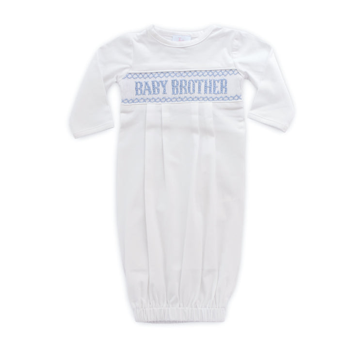 PRE-ORDER Baby Brother Smocked Gown and Hat Set