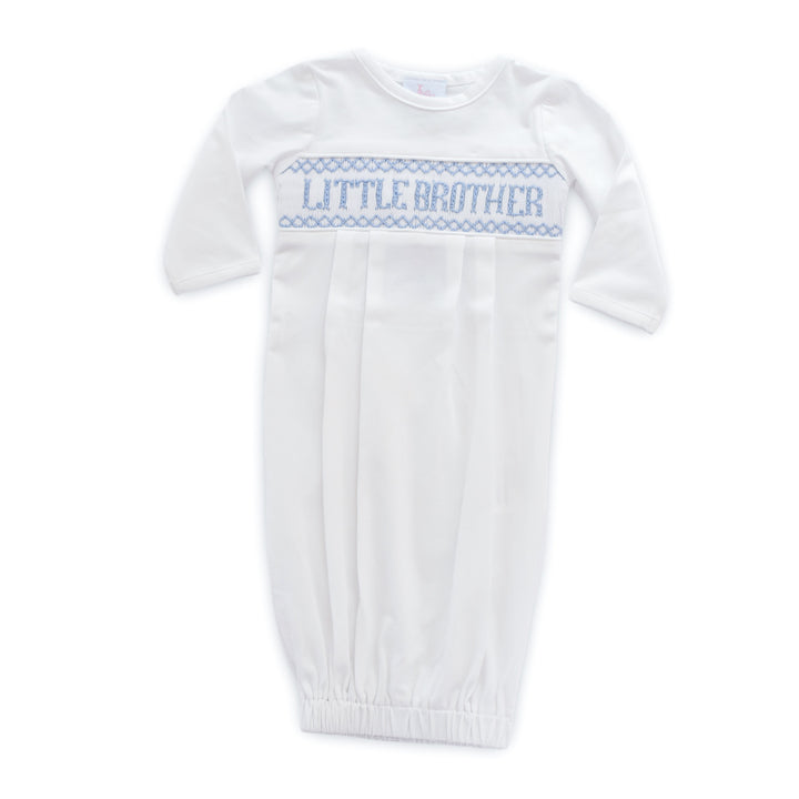PRE-ORDER Little Brother Smocked Gown and Hat Set