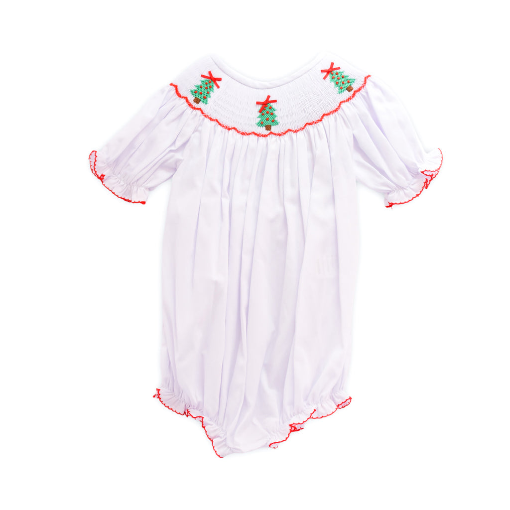 infant smocked christmas dress Baby Girls Red Corduroy Smocked Christmas Wreath Bishop Dress
