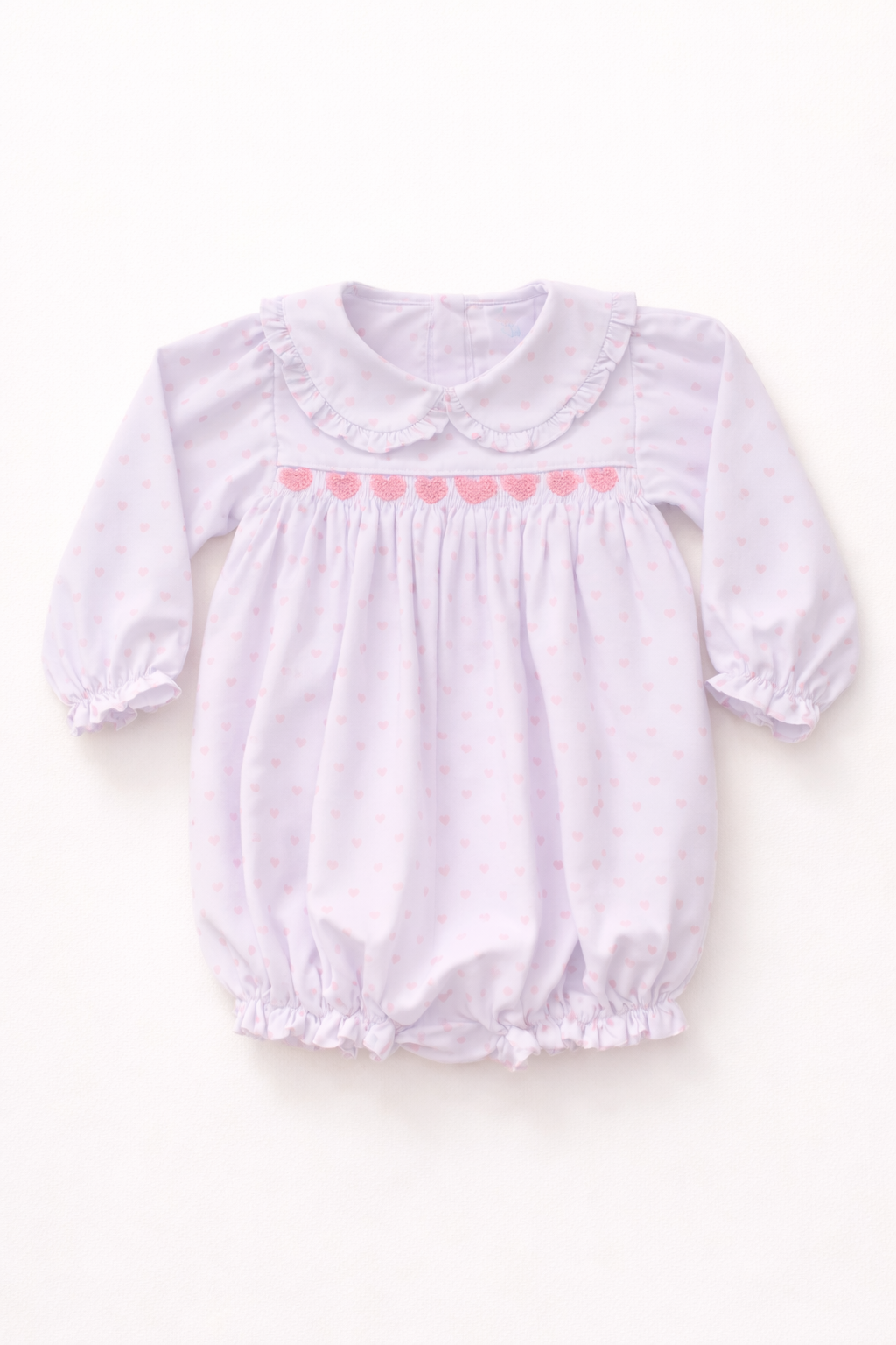 Blushing Hearts Smocked Bubble – Lillie & Lilah