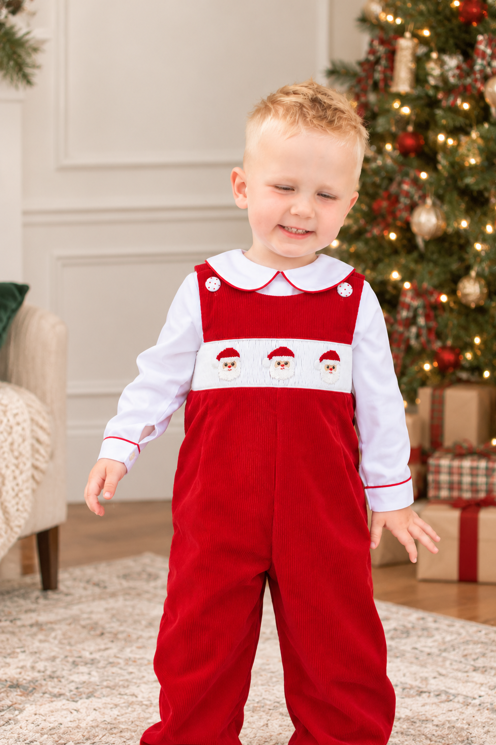 Saint Nick Polka Dot Longall Set
