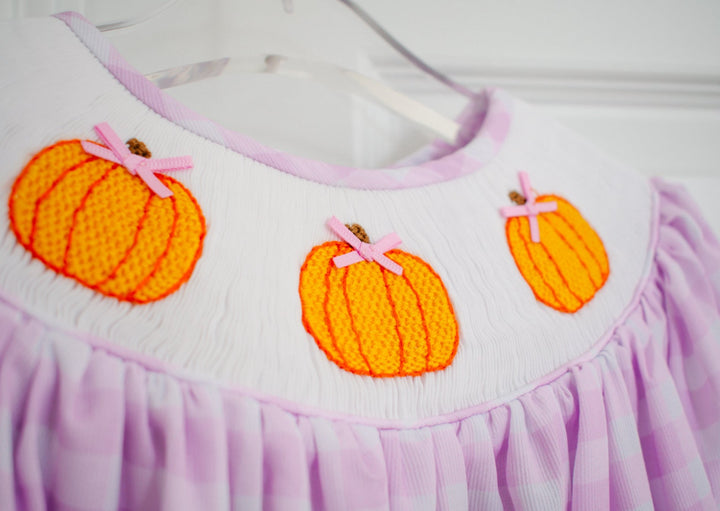 Maive Purple Gingham Pumpkin Dress