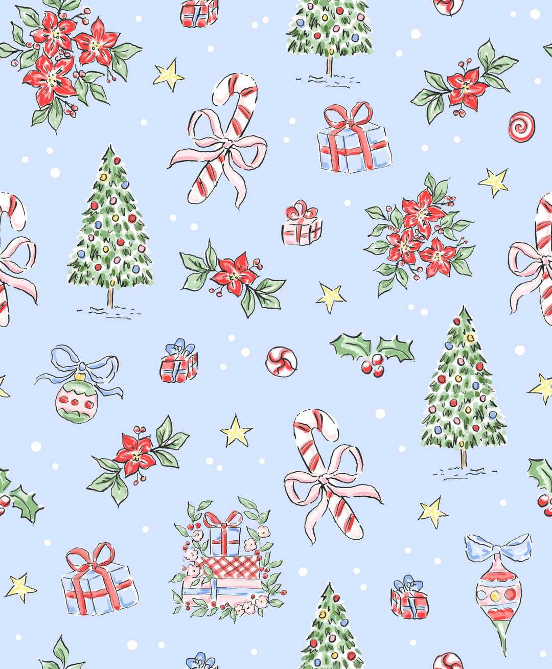 PRE-ORDER Girls Blue Christmas Footie