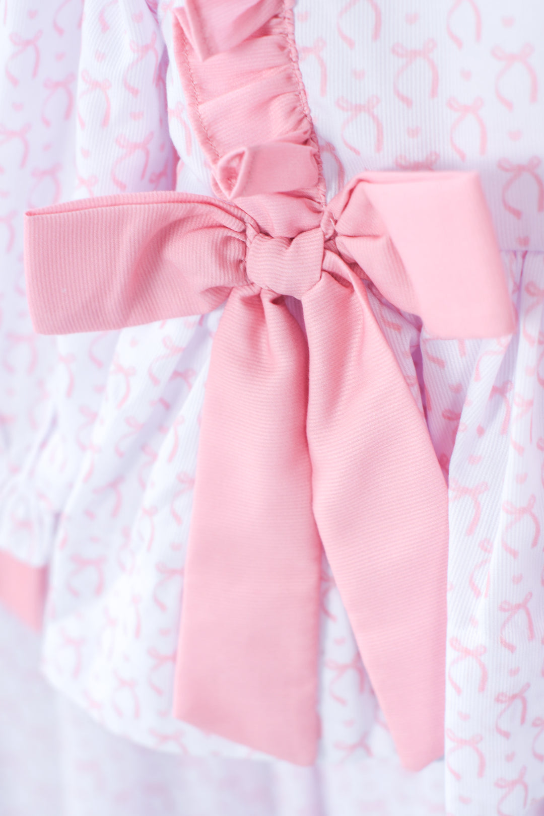Bella Bow Pink Ruffle Smocked Diaper Set