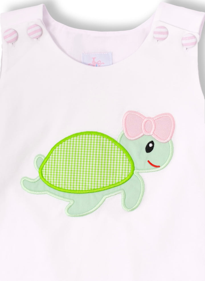 Pink Turtle Applique Short Set