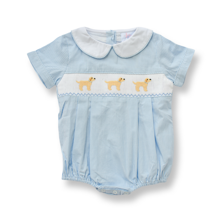 PRE-ORDER Puppy Blue Gingham Boy Bubble